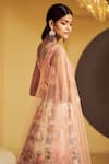 Buy Varun Bahl Peach Silk, Modal Dupion V Neck Floral Print Bridal Lehenga Set Online at Aza Fashions Buy_Varun Bahl_Peach Silk, Modal Dupion V Neck Floral Print Bridal Lehenga Set _Online_at_Aza_Fashions