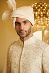 Shop_Varun Bahl_White Silk, Modal Dupion Embroidered Sherwani  _Online_at_Aza_Fashions