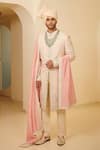 Buy_Varun Bahl_Pink Modal Dupion Embroidered Sherwani Set  _at_Aza_Fashions