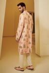 Shop_Varun Bahl_Peach Silk, Modal Dupion Embroidered Sherwani And Kurta Set _at_Aza_Fashions