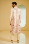 Shop_Varun Bahl_Peach Silk, Modal Dupion Embroidered Sherwani And Kurta Set _at_Aza_Fashions