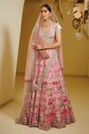 Buy Varun Bahl Pink Net, Modal Dupion V Neck Embroidered Bridal Lehenga Set at Aza Fashions Buy_Varun Bahl_Pink Net, Modal Dupion V Neck Embroidered Bridal Lehenga Set _at_Aza_Fashions