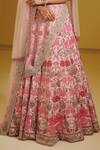 Varun Bahl Pink Net, Modal Dupion V Neck Embroidered Bridal Lehenga Set at Aza Fashions Varun Bahl_Pink Net, Modal Dupion V Neck Embroidered Bridal Lehenga Set _at_Aza_Fashions