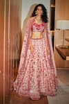 Buy_Varun Bahl_Pink Lehenga And Blouse Modal Dupion Dupatta Hand Embroidered Bridal Set _at_Aza_Fashions