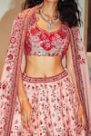 Varun Bahl_Pink Lehenga And Blouse Modal Dupion Dupatta Hand Embroidered Bridal Set _Online_at_Aza_Fashions