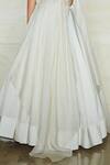 Varun Bahl_White Cape And Skirt Mono Net Top Cupro Satin Embroidered & Set _Online_at_Aza_Fashions