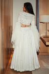 Shop_Varun Bahl_White Skirt Chanderi Crop Top Modal Dupion And Mono Draped & Set  _at_Aza_Fashions