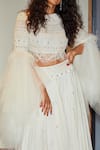 Buy_Varun Bahl_White Skirt Chanderi Crop Top Modal Dupion And Mono Draped & Set  _Online_at_Aza_Fashions