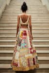 Shop_Varun Bahl_Multi Color Crop Top Georgette Embroidery V Upcycled Lehenga Set _at_Aza_Fashions