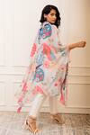 Shop_Varun Bahl_Multi Color Georgette Printed Amoeba Spread Collar Tunic_at_Aza_Fashions