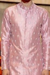 Varun Chakkilam_Pink Silk Embroidered Kurta Set_Online_at_Aza_Fashions