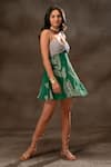Verb by Pallavi Singhee_Green Viscose Georgette Strappy Short Dress_Online_at_Aza_Fashions