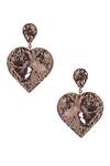 Buy_Valliyan_Gold Plated Heart Shape Statement Earrings_at_Aza_Fashions