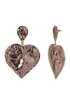 Valliyan_Gold Plated Heart Shape Statement Earrings_Online_at_Aza_Fashions