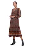 Shop_Verb by Pallavi Singhee_Multi Color Viscose Georgette Floral Print Dress_Online_at_Aza_Fashions