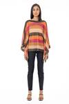 Shop_Gaya_Multi Color Crochet 85% Lurex 15% Striped Kaftan Top _Online_at_Aza_Fashions