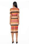 Shop_Gaya_Multi Color 85 Lurex 15% Lycra Striped Crochet Dress _at_Aza_Fashions