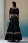 Shop Weaver Story Black Velvet Zardozi Work V Neck Lehenga Set at Aza Fashions Shop_Weaver Story_Black Velvet Zardozi Work V Neck Lehenga Set _at_Aza_Fashions