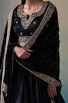 Shop Weaver Story Black Velvet Zardozi Work V Neck Lehenga Set Online at Aza Fashions Shop_Weaver Story_Black Velvet Zardozi Work V Neck Lehenga Set _Online_at_Aza_Fashions