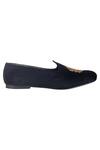 Shop_Domani_Black Handcrafted Velvet Juttis _Online_at_Aza_Fashions