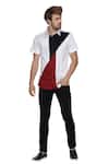 Buy_Abkasa_Multi Color Cotton Slim-fit Colorblock Shirt For Men_Online_at_Aza_Fashions