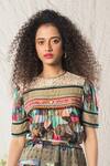 Buy_Verb By Pallavi Singhee_Multi Color Fine Silk Printed Top_at_Aza_Fashions
