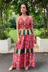 Buy_Verb By Pallavi Singhee_Red Printed Maxi Dress_at_Aza_Fashions