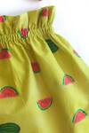 Shop_Miko Lolo_Yellow Organic Cotton Poplin Printed Watermelon Skirt _at_Aza_Fashions