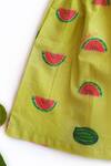 Miko Lolo_Yellow Organic Cotton Poplin Printed Watermelon Skirt _Online_at_Aza_Fashions