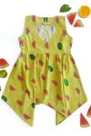 Shop_Miko Lolo_Yellow Organic Cotton Poplin Printed Watermelon Dress _at_Aza_Fashions