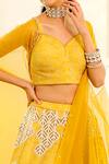 Shop_Vidushi Gupta_Yellow Printed Lehenga And Cape Dupatta Set _Online_at_Aza_Fashions