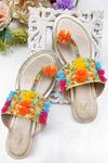 Buy_House Of Vian_Multi Color Embroidered Kolhapuri Flats _at_Aza_Fashions
