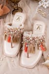 Buy_House of Vian_White Beads Embellished Flats _at_Aza_Fashions