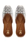Buy_House Of Vian_Grey Zahira Bead Embellished Juttis _at_Aza_Fashions