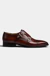 Luxoro Formello_Brown Hand Dyed Brogue Double Monks  _Online_at_Aza_Fashions