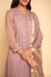 Buy_Begum_Purple Kurta And Pants Zari Chanderi Round & Set  _Online_at_Aza_Fashions