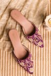 Buy_Urbansway_Purple Embroidered Viola Mule Block Heels _at_Aza_Fashions