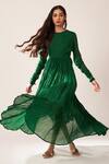 Shop_Dot_Green Cotton Anarkali _at_Aza_Fashions