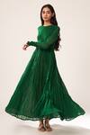 Buy_Dot_Green Cotton Anarkali _at_Aza_Fashions