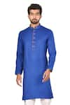 Buy_Aryavir Malhotra_Blue Cotton Silk Kurta Set _at_Aza_Fashions