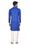 Shop_Aryavir Malhotra_Blue Cotton Silk Kurta Set _at_Aza_Fashions