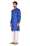 Buy_Aryavir Malhotra_Blue Cotton Silk Kurta Set _Online_at_Aza_Fashions