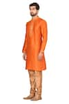 Buy_Aryavir Malhotra_Orange Mulbary Butti Silk Embroidered Kurta Set _Online_at_Aza_Fashions