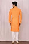 Shop_Samyukta Singhania_Orange Cotton Plain Patch Work Kurta Set_at_Aza_Fashions