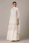 VARUN NIDHIKA_White Chiffon Embroidered Kurta Gharara Set_Online_at_Aza_Fashions