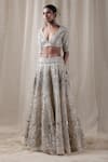 VARUN NIDHIKA_White Organza Embroidered Lehenga Set_Online_at_Aza_Fashions