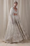 Buy_VARUN NIDHIKA_White Organza Embroidered Lehenga Set_at_Aza_Fashions