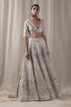 Shop_VARUN NIDHIKA_White Organza Embroidered Lehenga Set_Online_at_Aza_Fashions