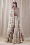 Buy_VARUN NIDHIKA_White Silk Organza Lehenga Set_at_Aza_Fashions