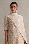 Shop_VARUN NIDHIKA_White Embroidered Organza Kurta Lehenga Set_Online_at_Aza_Fashions